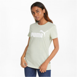 PUMA Essentials Logo Heather T-Shirt Damen spring moss heather L