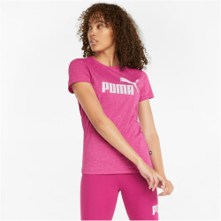 PUMA Essentials Logo Heather T-Shirt Damen festival fuchsia heather L