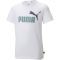 PUMA Ess+ Metallic 2 Col Logo T-Shirt Jungen puma white/mineral blue 140
