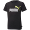 PUMA Ess+ Metallic 2 Col Logo T-Shirt Jungen puma black/lemon 152