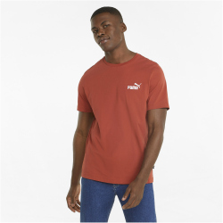 PUMA Ess+ Metallic Embroidery Logo T-Shirt Herren chili oil M