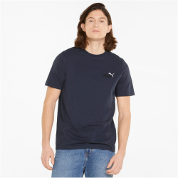PUMA Ess+ Metallic Embroidery Logo T-Shirt Herren parisian night M