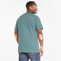 PUMA Ess+ Metallic Embroidery Logo T-Shirt Herren mineral blue XXL