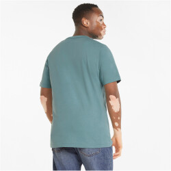 PUMA Ess+ Metallic Embroidery Logo T-Shirt Herren mineral blue XL