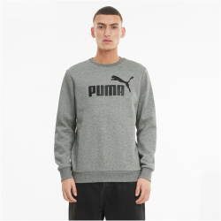 PUMA Ess Big Logo Crew Fleece-Sweatshirt Herren medium gray heather XL