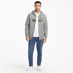PUMA Ess Big Logo Fleece-Kapuzenjacke Herren medium gray...