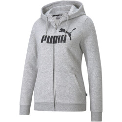 PUMA Ess Logo Kapuzenjacke Damen light gray heather S