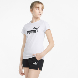 PUMA Logo Jogginganzug Set mit T-Shirt und Shorts M&auml;dchen PUMA white 140
