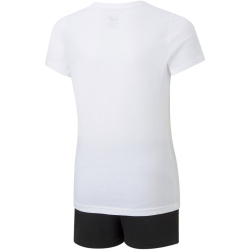 PUMA Logo Jogginganzug Set mit T-Shirt und Shorts M&auml;dchen PUMA white 140
