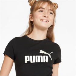 PUMA Ess+ Metallic Logo T-Shirt M&auml;dchen PUMA black 104