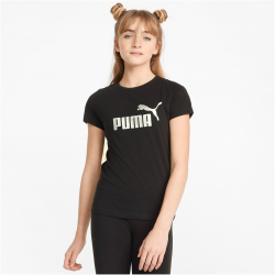 PUMA Ess+ Metallic Logo T-Shirt M&auml;dchen PUMA black 152