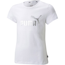 PUMA Ess+ Metallic Logo T-Shirt Mädchen PUMA white 116