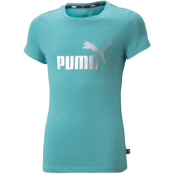 PUMA Ess+ Metallic Logo T-Shirt Mädchen porcelain 176