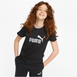 PUMA Ess+ Metallic Logo Knotted T-Shirt Mädchen PUMA black 110