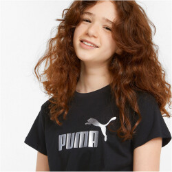 PUMA Ess+ Metallic Logo Knotted T-Shirt Mädchen PUMA black 110
