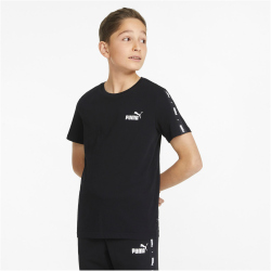 PUMA Ess+ Metallic Tape T-Shirt Jungen puma black 128