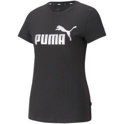 PUMA Ess+ Metallic Logo T-Shirt Damen puma black/silver...