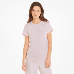 PUMA Ess+ Metallic Embroidery T-Shirt Damen chalk pink S