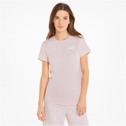 PUMA Ess+ Metallic Embroidery T-Shirt Damen chalk pink M