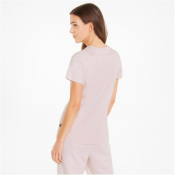 PUMA Ess+ Metallic Embroidery T-Shirt Damen chalk pink M