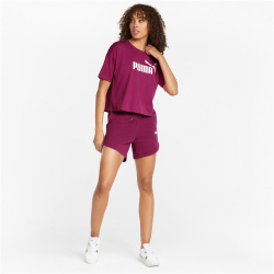PUMA Ess High-Waist Sweatshorts Damen festival fuchsia M