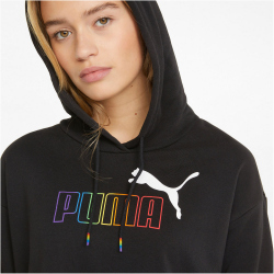 PUMA Ess+ Metallic Cropped Hoodie Damen PUMA black L