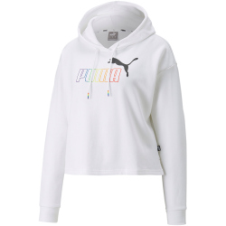PUMA Ess+ Metallic Cropped Hoodie Damen PUMA white M