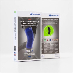 BAUERFEIND NBA Kompressions-Kniebandage Blau, Dallas Mavericks L