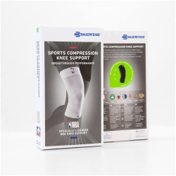 BAUERFEIND SPORTS NBA Kompressions-Kniebandage Wei&szlig; L