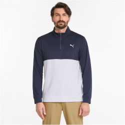 PUMA Gamer Colorblock Golf 1/4-Zip Herren navy blazer/bright white XS