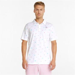 PUMA AP Dancing Umbrellas Golf Poloshirt Herren bright white/algiers blue L