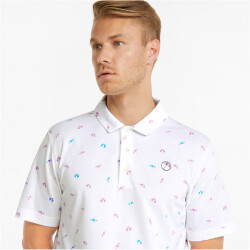 PUMA AP Dancing Umbrellas Golf Poloshirt Herren bright white/algiers blue L
