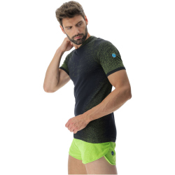UYN Running Exceleration Laufshirt Herren black/lime S