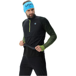 UYN Running Exceleration Windproof Zip-Up Laufshirt Herren black/lime M
