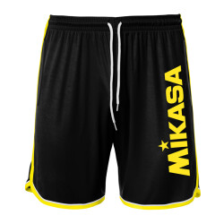 MIKASA Crystal Beachvolleyball Shorts Herren schwarz/gelb S