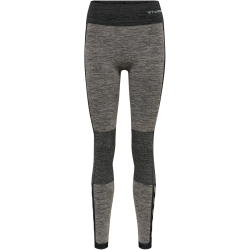 hummel hmlCLEA Seamless Mid-Waist Leggings Damen chateau gray/black melange L