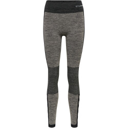 hummel hmlCLEA Seamless Mid-Waist Leggings Damen chateau gray/black melange XL