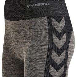 hummel hmlCLEA Seamless Mid-Waist Leggings Damen chateau gray/black melange XL