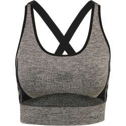 hummel hmlCLEA Seamless Sports Top chateau gray/black melange XS