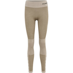 hummel hmlCLEA Seamless Mid-Waist Leggings Damen chateau gray/driftwood melange L