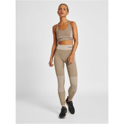 hummel hmlCLEA Seamless Mid-Waist Leggings Damen chateau gray/driftwood melange L