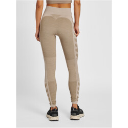 hummel hmlCLEA Seamless Mid-Waist Leggings Damen chateau gray/driftwood melange L