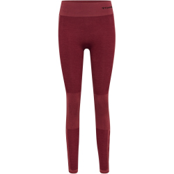 hummel hmlCLEA Seamless Mid-Waist Leggings Damen cabernet/apple butter melange L