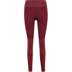 hummel hmlCLEA Seamless Mid-Waist Leggings Damen cabernet/apple butter melange S
