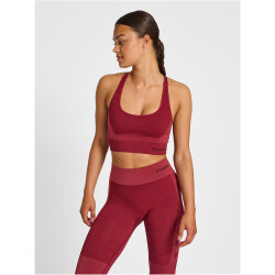 hummel hmlCLEA Seamless Sports Top cabernet/apple butter melange XS
