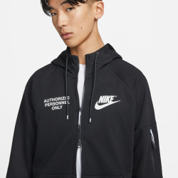 NIKE Sportswear Fleece Kapuzenjacke Herren black/black/white/white S