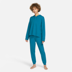 NIKE Yoga Dri-FIT Fleece Hoodie Damen marina/iron grey L