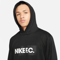 NIKE F.C. Fußball Hoodie Herren black/white/white S