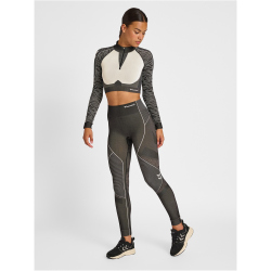 hummel hmlMT MILA 1/2-Zip Seamless cropped Sport-Top Damen