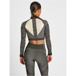 hummel hmlMT MILA 1/2-Zip Seamless cropped Sport-Top Damen